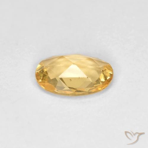 Sapphire Gemstone in 6 x 4 mm (calibrated) Size for Sale, Sapphire Stone in Pale Gold Color