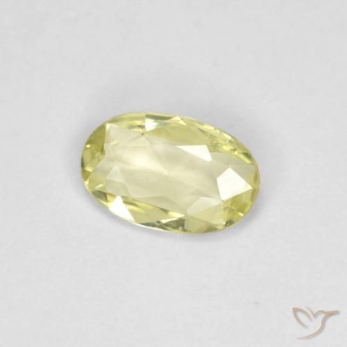 0.37 ct Yellow Sapphire Stone, Natural Sapphire in Oval Facet Shape for Sale