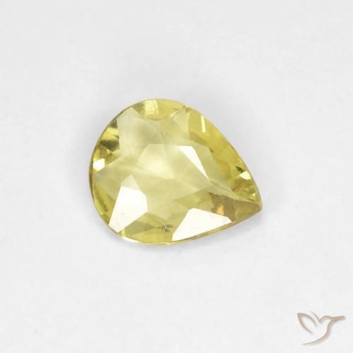 0.39ct Natural Medium Yellow Sapphire, Pear Shape, VS