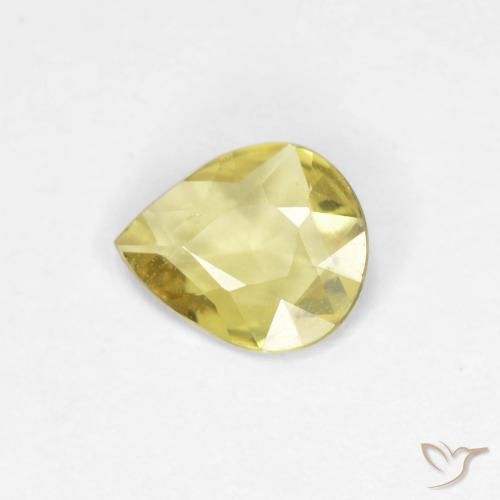 0.39 ct Yellow Sapphire Stone, Natural Sapphire in Pear Facet Shape for Sale