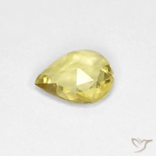 Sapphire Gemstone in 5.8 x 4.8 mm Size for Sale, Sapphire Stone in Medium Yellow Color