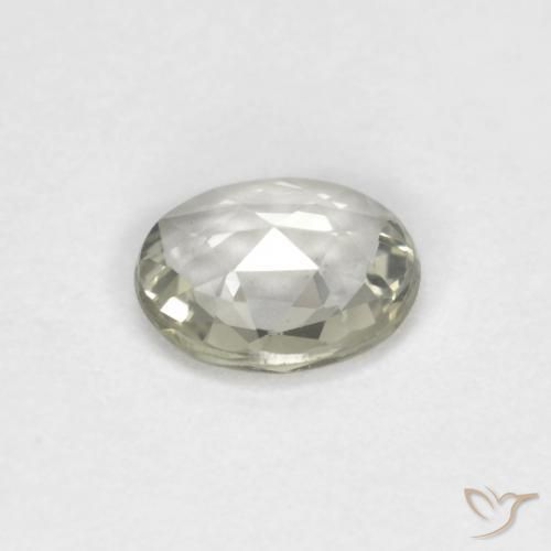 Sapphire Gemstone in 5.8 x 4.8 mm Size for Sale, Sapphire Stone in Grayish Green Color