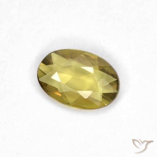 0.41 ct Golden Sapphire Stone, Natural Sapphire in Oval Facet Shape for Sale
