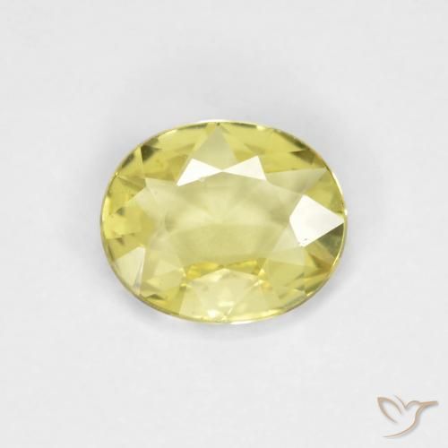 0.57ct Natural Light Yellow Sapphire, Oval, VVS-VS