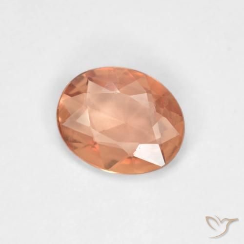 0.50 ct Orange Sapphire Stone, Natural Sapphire in Oval Facet Shape for Sale
