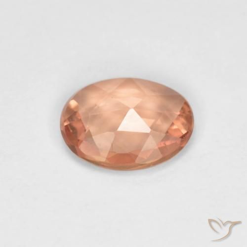 Sapphire Gemstone in 6 x 4.8 mm Size for Sale, Sapphire Stone in Peach Orange Color