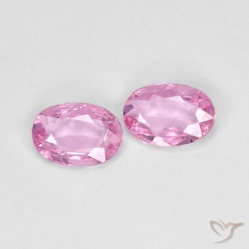 0.79 ctw Pink Sapphire Stones, Natural Sapphire in Oval Facet Shape for Sale