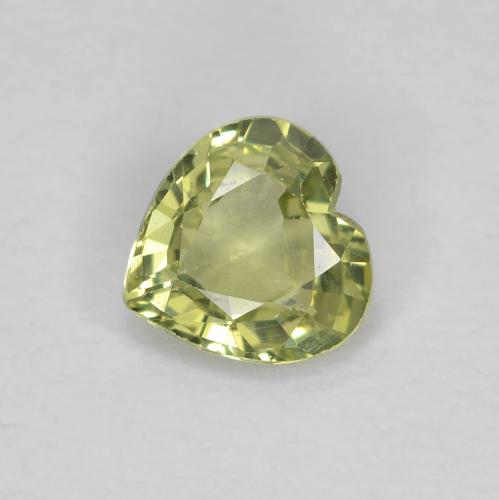 0.36 ct Green Sapphire Gemstone, Sapphire Gem in Heart Facet Shape for Sale.