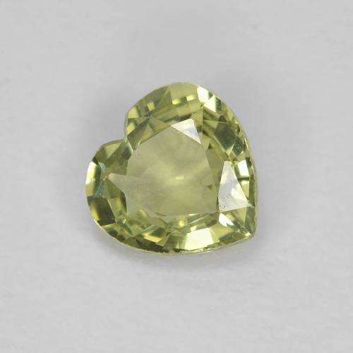 0.36 ct Green Sapphire Stone, Natural Sapphire in Heart Facet Shape for Sale