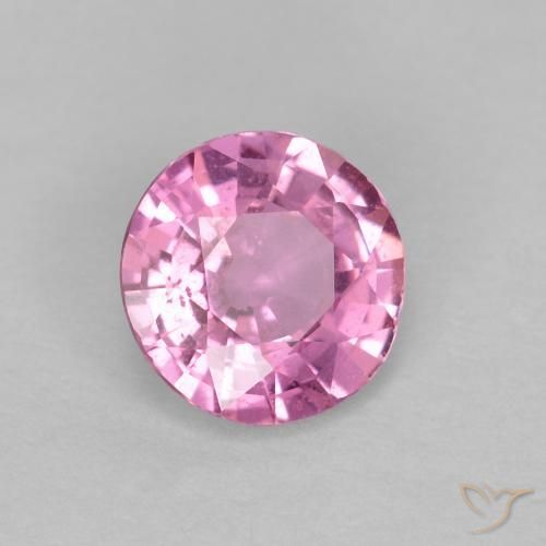 0.60 ct Pink Sapphire Stone, Natural Sapphire in Round Facet Shape for Sale