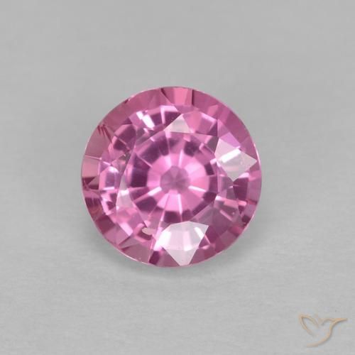 0.60 ct Pink Sapphire Gemstone, Sapphire Gem in Round Facet Shape for Sale.