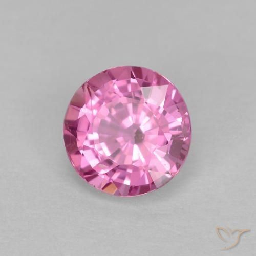 0.60 ct Pink Sapphire Stone, Natural Sapphire in Round Facet Shape for Sale