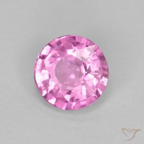 0.60 ct Pink Sapphire Stone, Natural Sapphire in Round Facet Shape for Sale