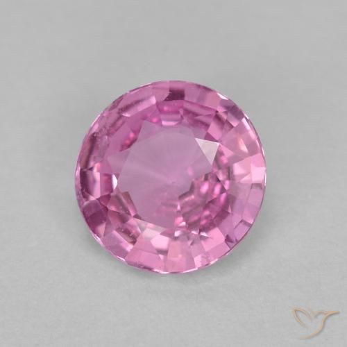 0.61 ct Pink Sapphire Stone, Natural Sapphire in Round Facet Shape for Sale