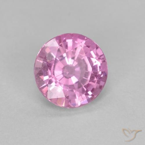 0.58 ct Pink Sapphire Stone, Natural Sapphire in Round Facet Shape for Sale