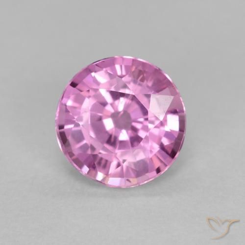 Saphir rose en vrac de 0,69 ct, taille ronde de 5,1 mm de Madagascar, Photo A
