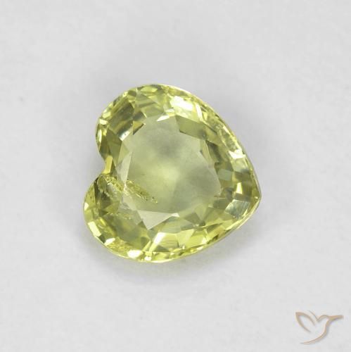 0.44 ct Green Sapphire Stone, Natural Sapphire in Heart Facet Shape for Sale
