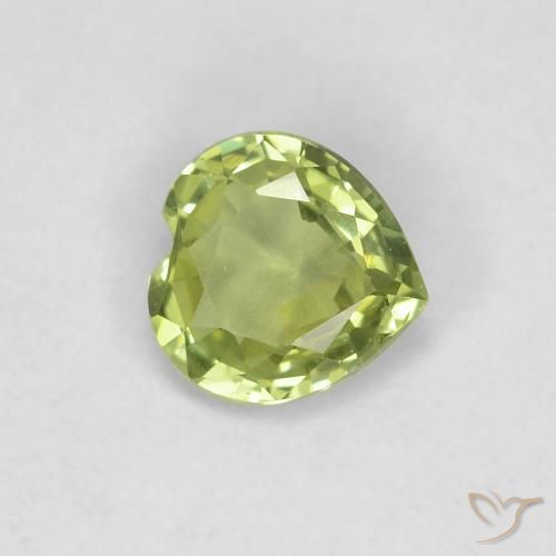 0.37 ct Green Sapphire Stone, Natural Sapphire in Heart Facet Shape for Sale