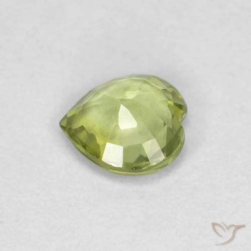 Sapphire Gemstone in 4.6 x 4.4 mm Size for Sale, Sapphire Stone in Warm Green Color