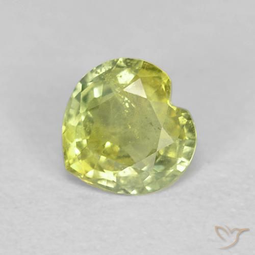 0.41ct Natural Light Green Sapphire, Heart, VS-SI