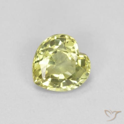 0.46ct Natural Lemon Yellow Sapphire, Heart, VS