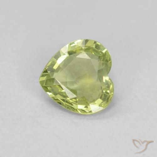 0.37 ct Yellow Sapphire Stone, Natural Sapphire in Heart Facet Shape for Sale