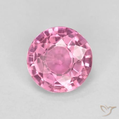 0.61ct Natural Medium Pink Sapphire, Round, VS, Photo A