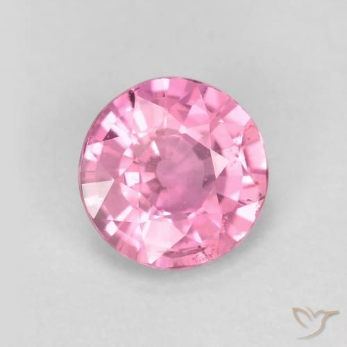 0.61 ct Pink Sapphire Stone, Natural Sapphire in Round Facet Shape for Sale