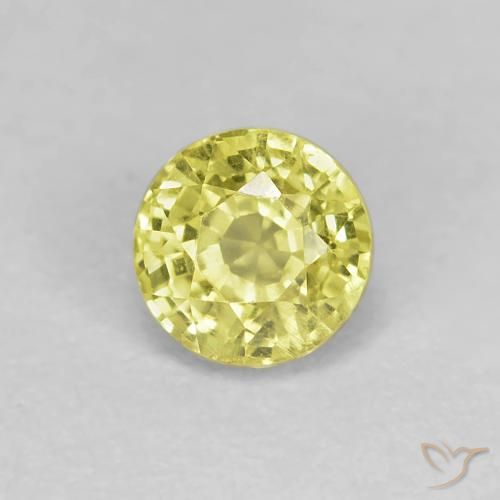 4,4mm runder gelber Saphir aus Tansania, Gewicht 0,58 ct, 1 Stück Saphir - Farbe: Zitronengelb, natürlicher Edelstein in VS Reinheit, Mohs-Härte von 9 Geeignet für den täglichen Gebrauch im Schmuck, Sternzeichen Stier, Photo A