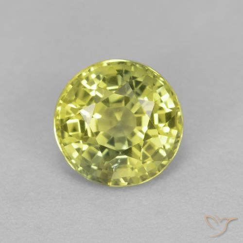 0,62 ct loser gelber Saphir, 4,7 mm Rundschliff aus Tansania, Photo A