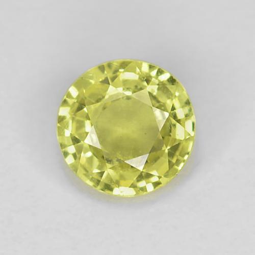 Светло-желтый Сапфир Камень - 0.4ct Круглая Фасетная Огранка (ID: 629928)