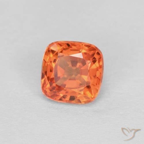 0.39 ct Orange Sapphire Stone, Natural Sapphire in Cushion-Cut Shape for Sale
