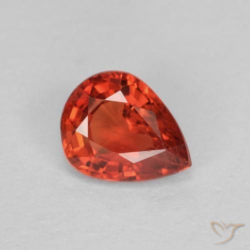 0.36 ct Red Sapphire Stone, Natural Sapphire in Pear Facet Shape for Sale
