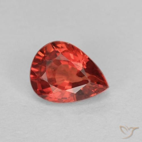 0.38 ct Red Sapphire Stone, Natural Sapphire in Pear Facet Shape for Sale