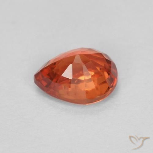 Sapphire Gemstone in 4.9 x 3.8 mm Size for Sale, Sapphire Stone in Amber Orange Color