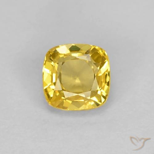 0.54ct Natural Golden Sapphire, Cushion, VVS-VS
