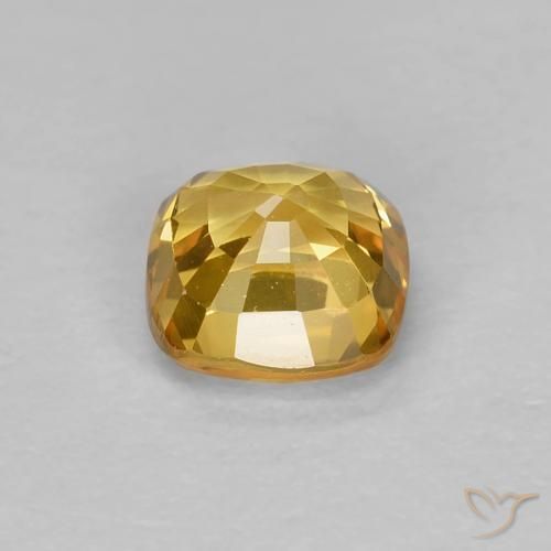 Sapphire Gemstone in 4.7 x 4.6 mm Size for Sale, Sapphire Stone in Dark Golden Color