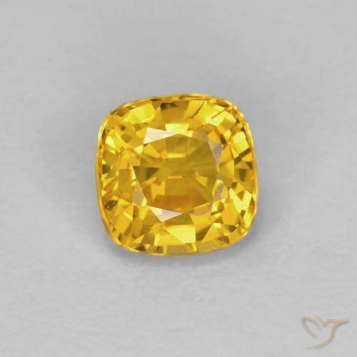 0.55ct Natural Golden Sapphire, Cushion, VVS