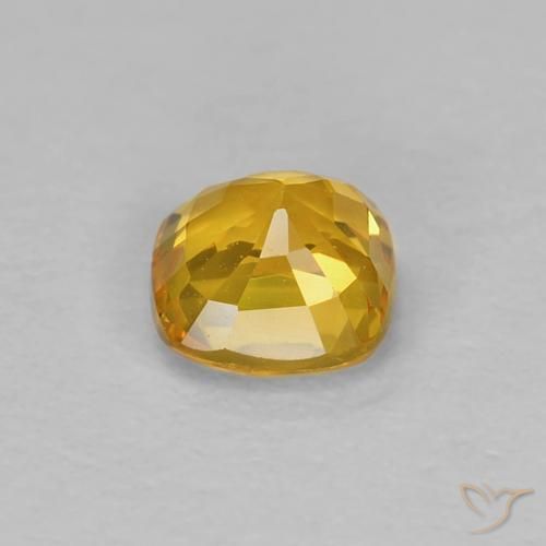 Sapphire Gemstone in 4.4 x 4.3 mm Size for Sale, Sapphire Stone in Golden Color