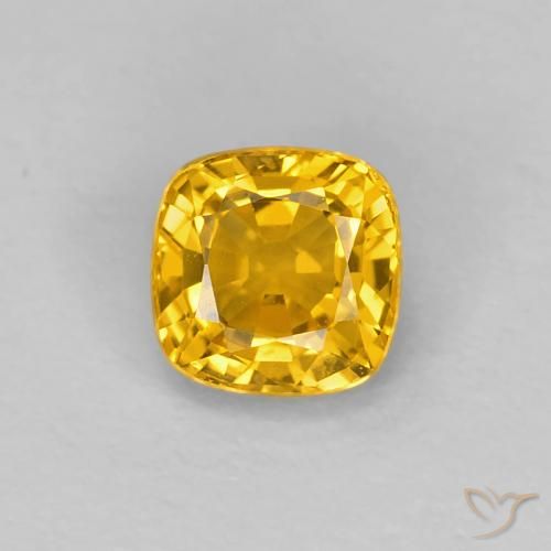 0.56ct Natural Golden Sapphire, Cushion, VVS