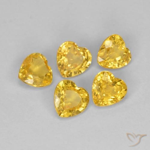 1.12 ct Yellow Sapphire, 3.7 x 3.6 mm Heart Cut From Tanzania, Photo A