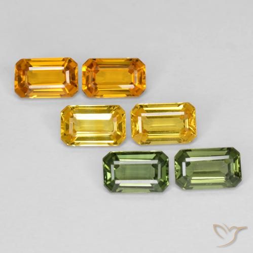 2.54 ctw Multicolor Sapphire Gemstones, Sapphire Gems in Octagon Step Cut Shape for Sale.