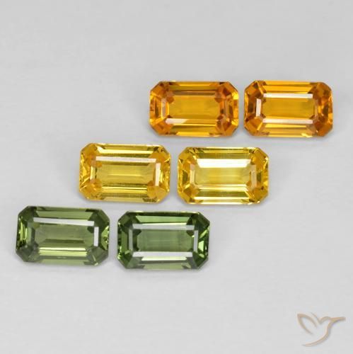 2.54 ctw Multicolor Sapphire Stones, Natural Sapphire in Octagon Step Cut Shape for Sale