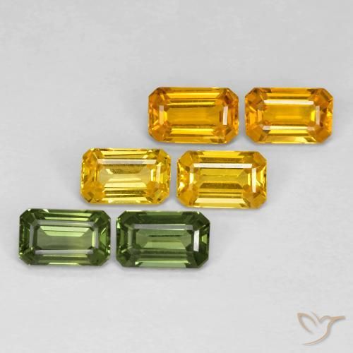 2.60 ctw Multicolor Sapphire Stones, Natural Sapphire in Octagon Step Cut Shape for Sale