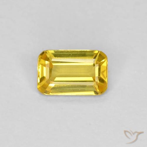 Zafiro amarillo suelto de 0,34 quilates, talla octágono de 4,9 x 3,1 mm, procedente de Tanzania, Photo A