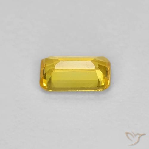 Sapphire Gemstone in 4.9 x 3.1 mm Size for Sale, Sapphire Stone in Yellowish Gold Color