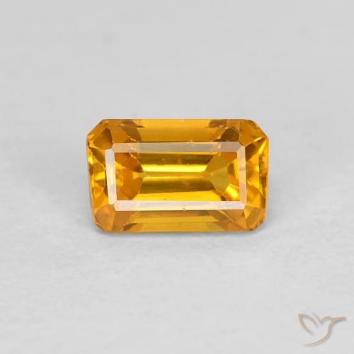 0.50 ct Golden Sapphire Gemstone, Sapphire Gem in Octagon Step Cut Shape for Sale.