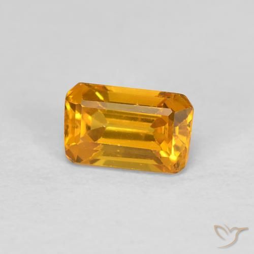0.50 ct Golden Sapphire Stone, Natural Sapphire in Octagon Step Cut Shape for Sale