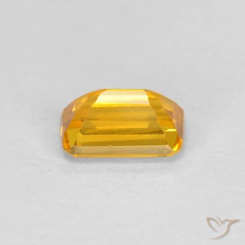 Sapphire Gemstone in 5.2 x 3.3 mm Size for Sale, Sapphire Stone in Deep Golden Orange Color
