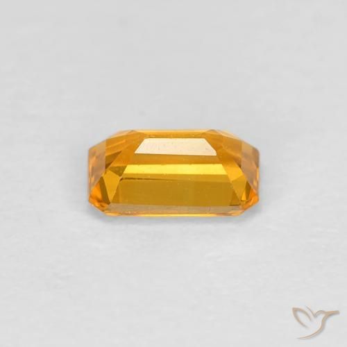 Sapphire Gemstone in 5 x 3.2 mm Size for Sale, Sapphire Stone in Medium Orange-Gold Color